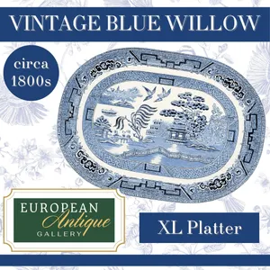 VINTAGE BLUE WILLOW XL PLATTER