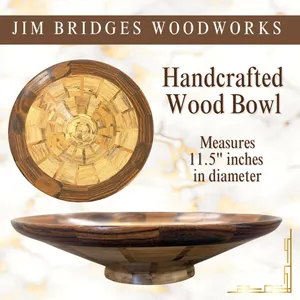 HANDCRAFTED COCOBOLA AND HACKBERRY WOOD BOWL