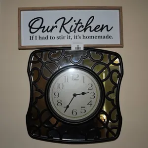 Wall Clock and Kitchen Plaque
