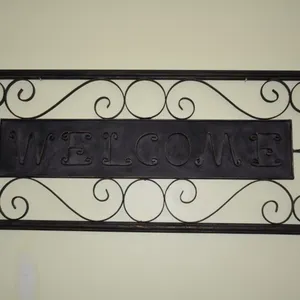 Metal Welcome Sign, Measures 32 X 13