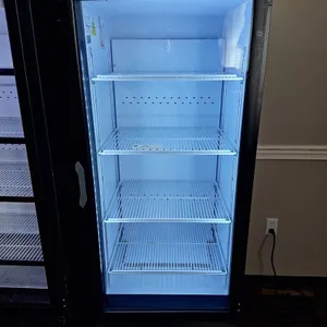 QBD Cooling Glass Door Display Refrigerator on Wheels, Model: CD12-HC, 115V, 25"x24"x65"