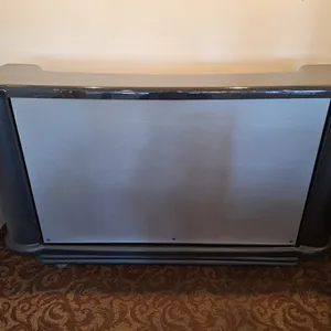 Portable Bar on Wheels with Ice Bin and Storage Behind, 76"x28"x47"