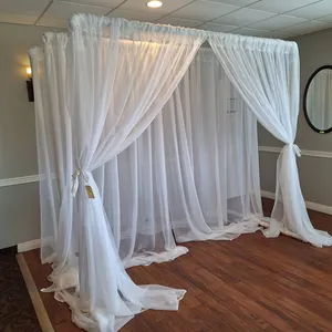 3 Wedding Curtains on PVC Frames with Other Drapery, 108"x25"x96"