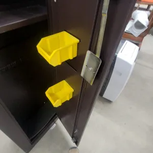 Metal Security Gun Cabinet with Key Lock, Single Door, Interior Shelves, Brown Finish 55 x 21 x 10"
