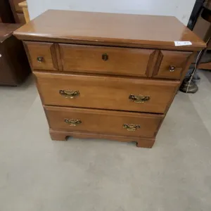 VilasMaple Chest of Drawers with Brass Bail Pulls, 3 Drawers 31 x 30 x 18"