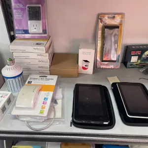 Lot of AssortedÂ Electronics Including Tablets, Video Door Phone, and LED Bulbs
