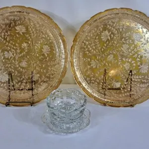 Vintage Jeanette Glass Floragold Louisa Pattern