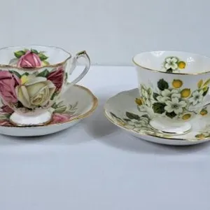Pretty Tea Cups & Saucers - Queen Anne, Crown