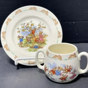 Royal Doulton Bunnykins Nursery Plate & Double