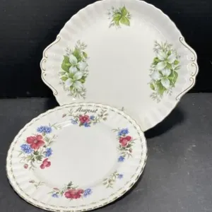 2 Royal Albert Plates - Poppy & Trillium Patterns