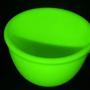 Uranium Glass Jadeite Mixing Bowl With Pour Spout