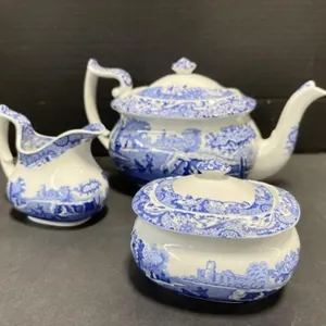 Spode England Italian Teapot, Cream and Covered