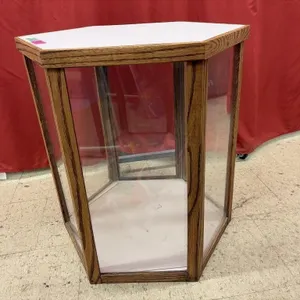 vintage hexagonal curio cabinet - 22x26 inches -