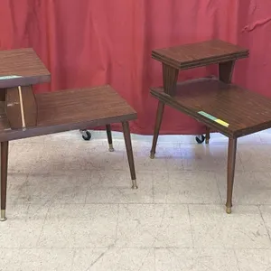 2 Matching 2 Tier Step End Tables - 23.5x15.5x15