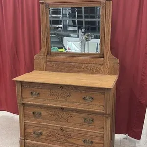 Antique Eastlake Design 3 Drawer Dresser