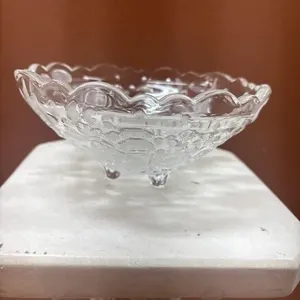 2 footed 6.5 inch Christmas bowls glassware