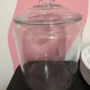 Glass large canister jar and lid