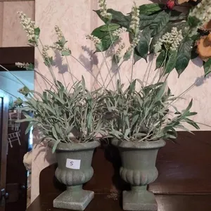 2 artificial greenery vases