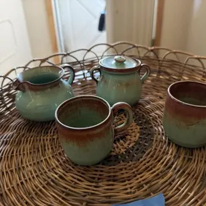Tea set and basket
