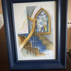 Stained glass hand painted picture by carolina
