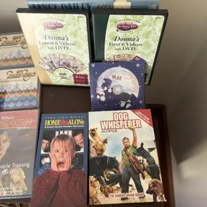DVDs cds vhs
