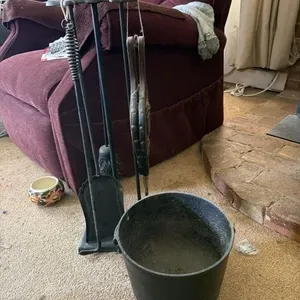 Fireplace toolset and bucket