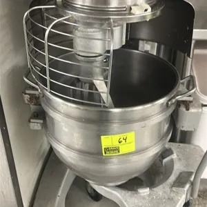 Hobart 60 qt. stainless steel mixer bowl. Features side handles. Note: Mixer and other accessories shown in photos are not included.