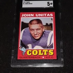 1971 Topps John Unitas SGC 5