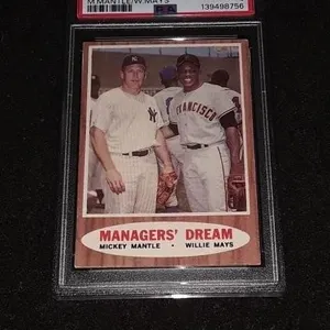 1962 Topps Mantle & Mays PSA 4