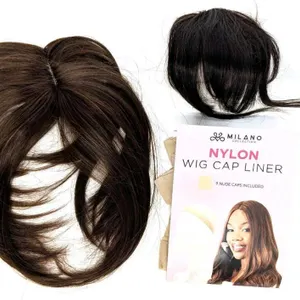 NEW Milano Collection Clip-In Hair Topper Set, Medium Brown & Black, 12"/7" Lengths, Wig Cap Liner