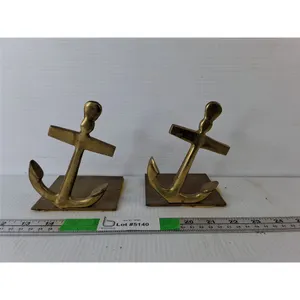 Brass Anchor Bookends 5.5" Tall