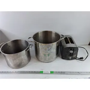 (2) Stock Pots 11" & 11 1/2", Proctor Silex Toaster - Powers On, As Is - PICK UP ONLY