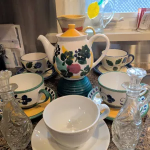 European Ceramic Dishware and Glassware Featuring Pillivuyt, RB, and Vietri