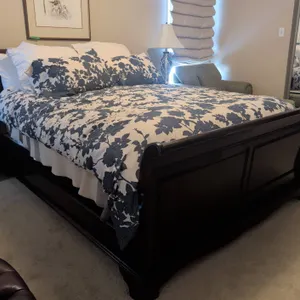 Mahogany Queen-Sized Bed Bundle – Includes Everything Except Linens