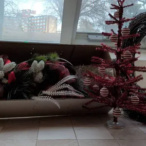 Holiday Decor Including LED Birch Tree, Wreaths, LED Garland & Ornaments