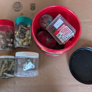 Box of Misc. Tool Parts (Nails, Screws, and etc.)