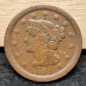 1854 Large Cent, Weak Date