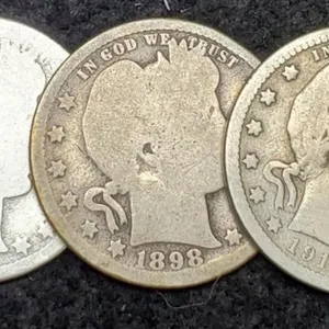 (3) Barber Quarters: 1894-O, 98, 16-D