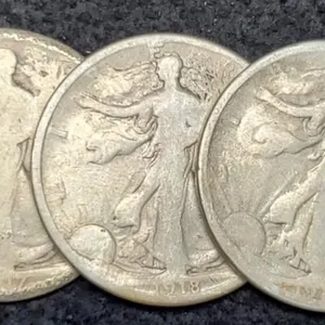 (3) W. Liberty Half Dollars: 2-1917, 1918