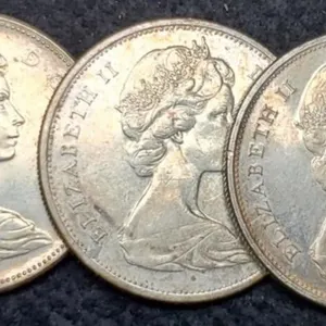 (3) Canada 80% Silver Dollars: