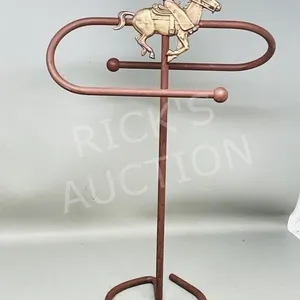 cowboy theme metal towel stand - 18" tall