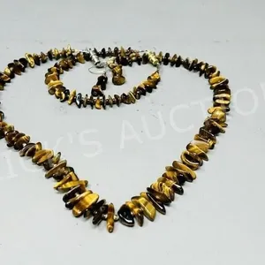 stone necklace, bracelet & earring set