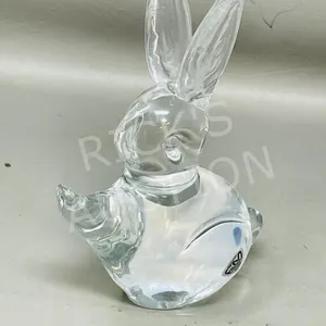 Art glass Rabbit Sweden SIGNED w/label - 7"