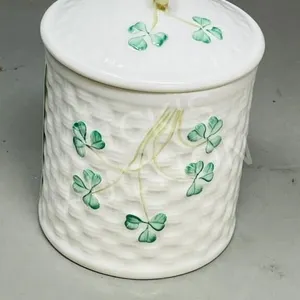 signed Belleek dish w/ lid c2002 - 4"