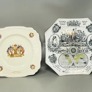 Queen Victoria Plate c1887 & King George VI plate
