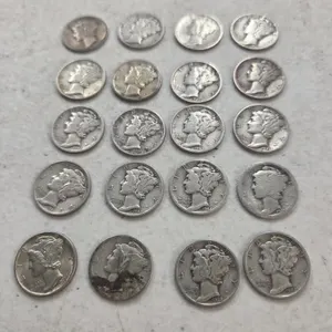 20 mercury dimes/ 90% silver