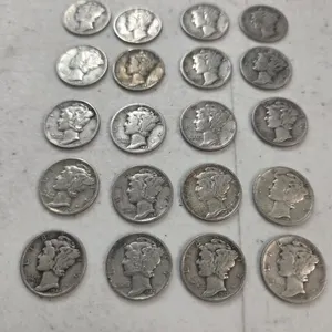 20 mercury dimes/ 90% silver