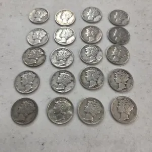20 mercury dimes/ 90% silver