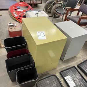 metal and wood 2-door filing cabinets