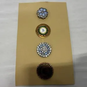 4 18th century buttons including coppers & jewels